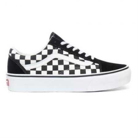 Vans | Women's Checkerboard Old Skool Platform Black-True White