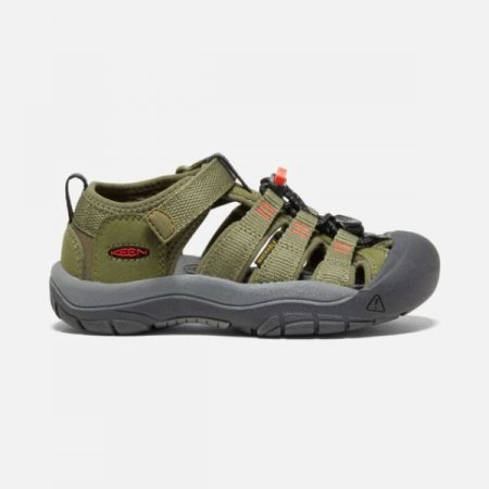 Keen | Little Kids' Newport H2-Olive Drab/Orange