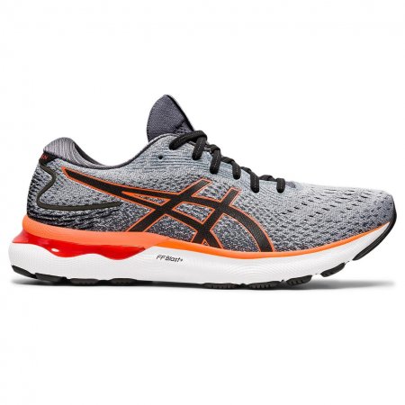 Asics | Men's GEL-NIMBUS 24-Sheet rock/Shocking orange