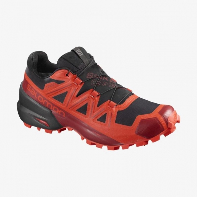 Salomon | Women's SPIKECROSS 5 GORE-TEX-Black / Racing Red / Red Dahlia