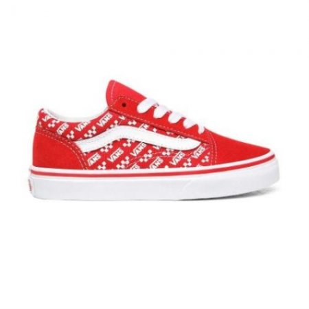 Vans | Kids'Logo Repeat Old Skool Kids (4-8 years) (Logo Repeat) Racing Red/True White