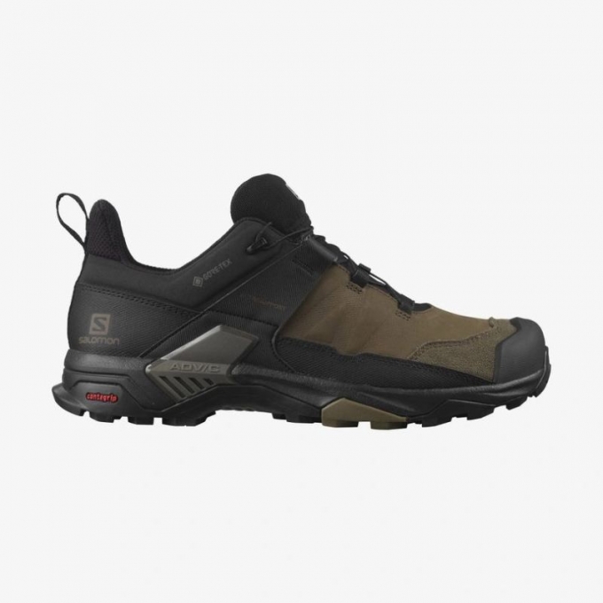 Salomon | Men's X ULTRA 4 LEATHER GORE-TEX-Desert Palm / Black / Kangaroo