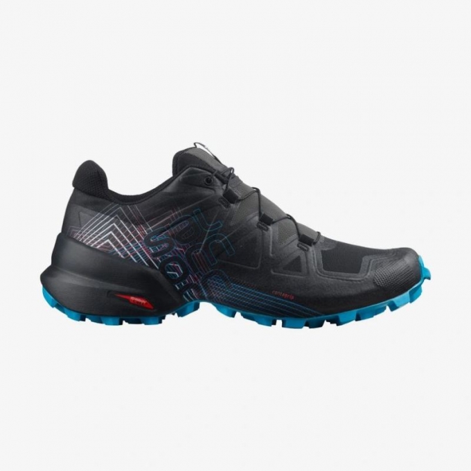 Salomon | Men's SPEEDCROSS 5 FONDATION SALOMON-Black / Racing Red / Blue Danube