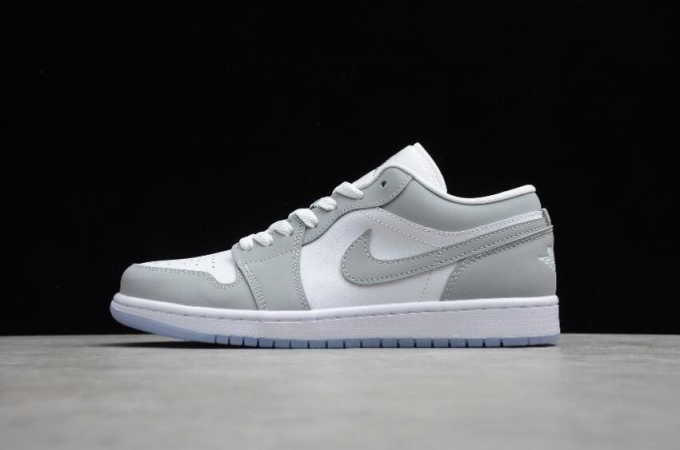 Men's | WMNS Air Jordan 1 Low White Wolf Grey Aluminum Shoes Basketball Shoes