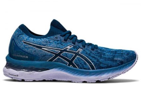 ASICS | FOR WOMEN GEL-NIMBUS 23 KNIT - Grey Floss/Mako Blue