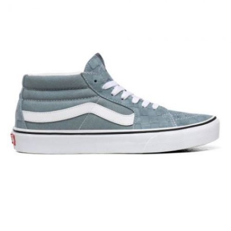 Vans | Women's Deboss Checkerboard Sk8-Mid (Deboss Checkerboard) Lead/True White