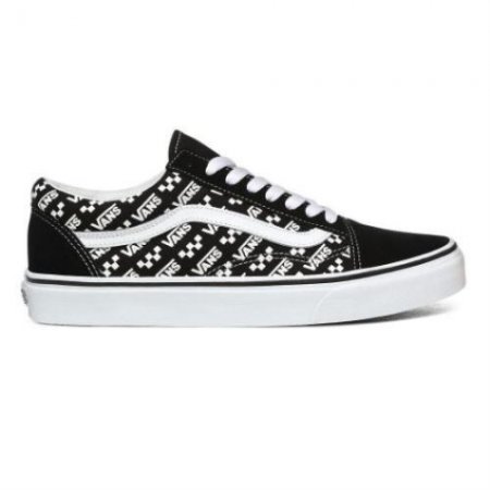 Vans | Women's Logo Repeat Old Skool (Logo Repeat) Black/True White