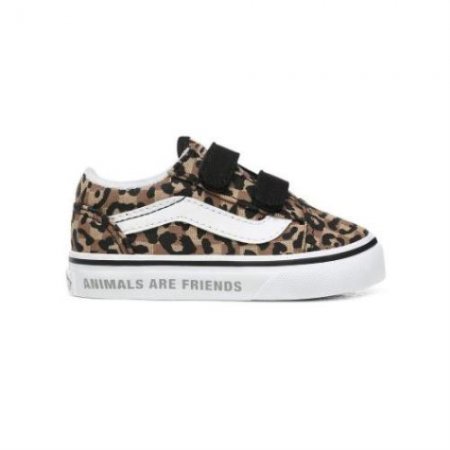 Vans | Kids'Anaheim Checkerboard Old Skool V Toddler (1-4 years) (Animal Checkerboard) Leopard/Black