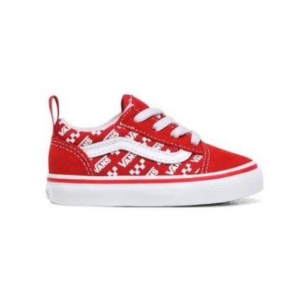 Vans | Kids'Logo Repeat Elastic Lace Old Skool Toddler (1-4 years) (Logo Repeat) Racing Red/True White