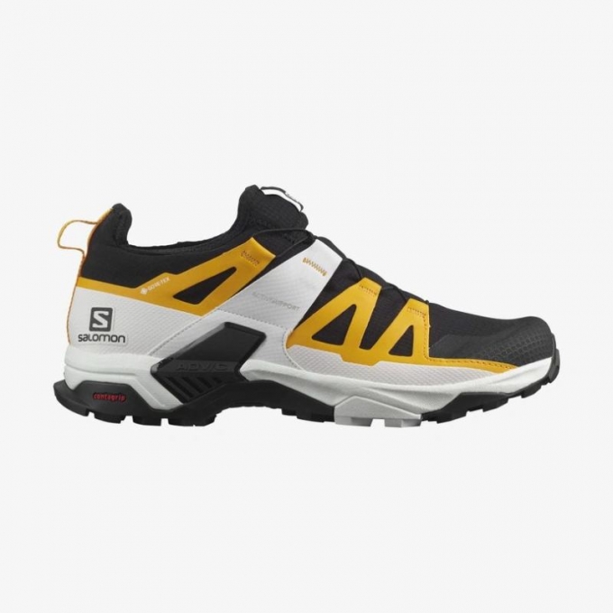 Salomon | Men's X ULTRA PRO GORE-TEX-Black / White / Saffron