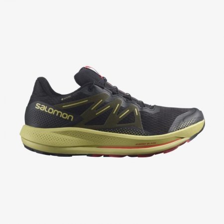 Salomon | Men's PULSAR TRAIL GORE-TEX-Black / Leek Green / Poppy Red