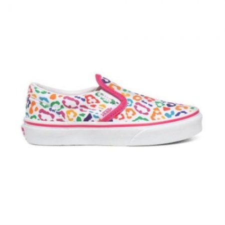 Vans | Kids'Rainbow Leopard Classic Slip-On Kids (4-8 years) (Rainbow Leopard) Fuchsia Purple/True White