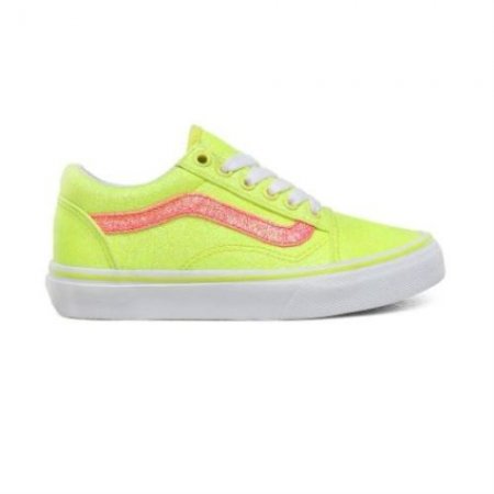 Vans | Kids'Neon Glitter Old Skool Youth (8-14 years) (Neon Glitter) Yellow/True White