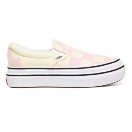 Vans | Women's Big Classics Checker Super ComfyCush Slip-On (Big Classics Checker) Blushing Bride/Off White Check