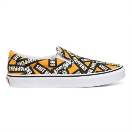 Vans | Women's Shit Happens Classic Slip-On (Shit Happens) Cadmium Yellow/True White