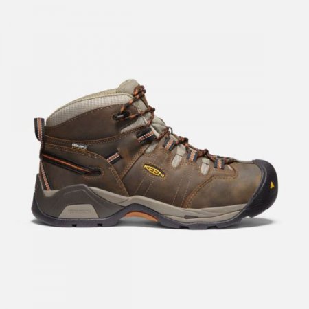 Keen | For Men | Detroit XT Waterproof Boot (Soft Toe)-BLACK OLIVE/LEATHER BROWN