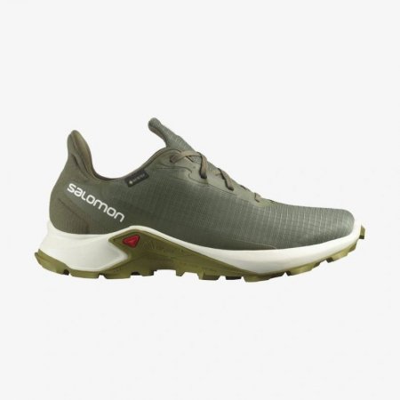 Salomon | Men's ALPHACROSS 3 GORE-TEX-Olive Night / Vanilla Ice / Green Moss