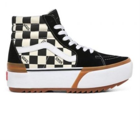 Vans | Women's Checkerboard Sk8-Hi Stacked (Checkerboard) Multi/True White