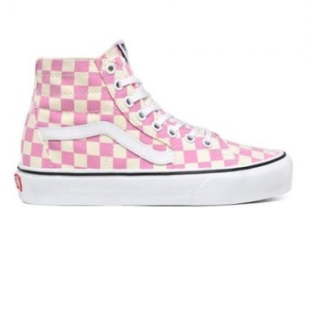 Vans | Women's Checkerboard Sk8-Hi Tapered (Checkerboard) Fuchsia Pink/True White