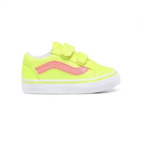 Vans | Kids'Neon Glitter Old Skool V Toddler (1-4 years) (Neon Glitter) Yellow/True White