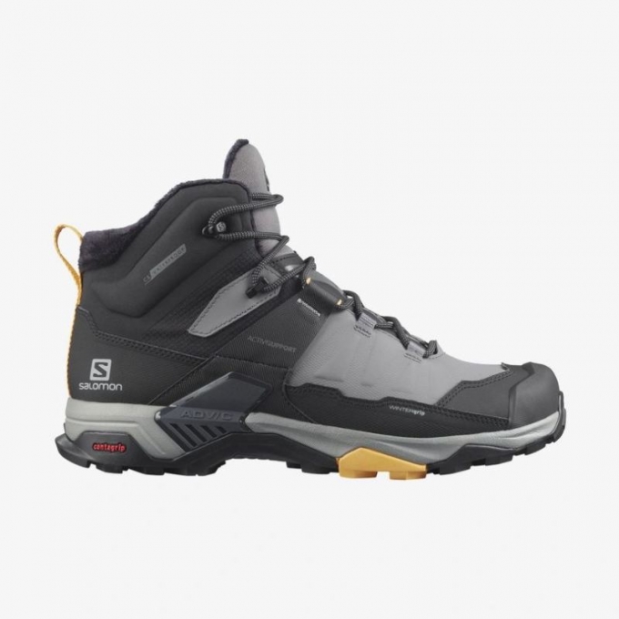 Salomon | Men's X ULTRA 4 MID WINTER THINSULATE CLIMASalomon | WATERPROOF-Quiet Shade / Black / Warm Apricot