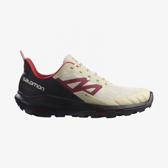 Salomon | Men's OUTPULSE GORE-TEX-Bleached Sand / Black / Poppy Red