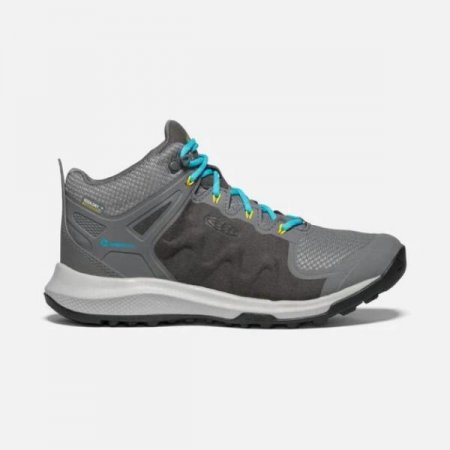 Keen | For Women | Explore Waterproof Boot-STEEL GREY/BRIGHT TURQUOISE