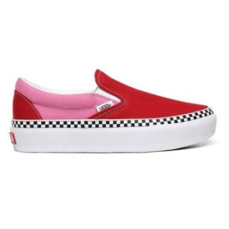 Vans | Women's 2-Tone Classic Slip-On Platform (2-Tone) Chili Pepper/Fuchsia Pink