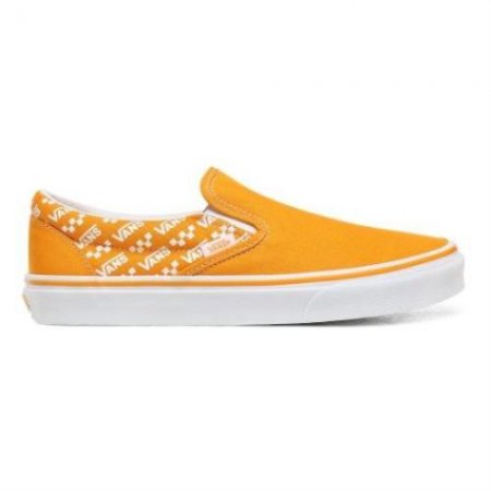 Vans | Men's Logo Repeat Classic Slip-On (Logo Repeat) Cadmium Yellow/True White